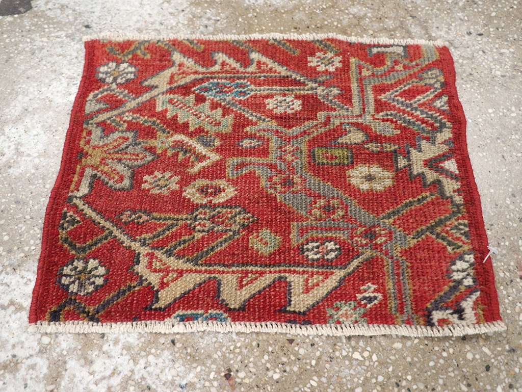 Antique Persian Mahal Throw Rug, No.18520 - Staging