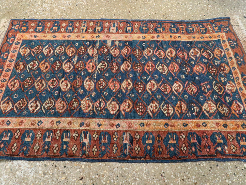 Antique Central Asian Soumak Rug, No.18521 - Staging