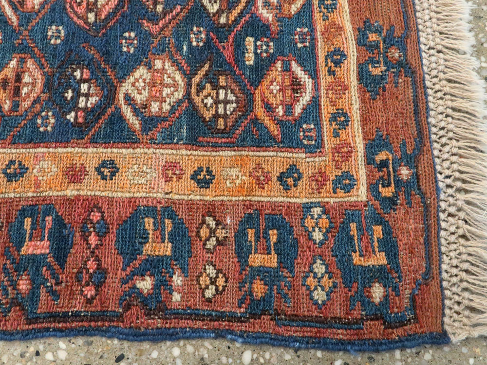 Antique Central Asian Soumak Rug, No.18521 - Staging