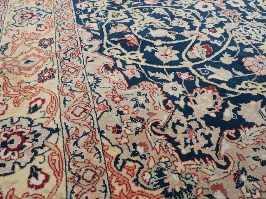 Vintage Persian Nain Rug, No.18527 - Staging