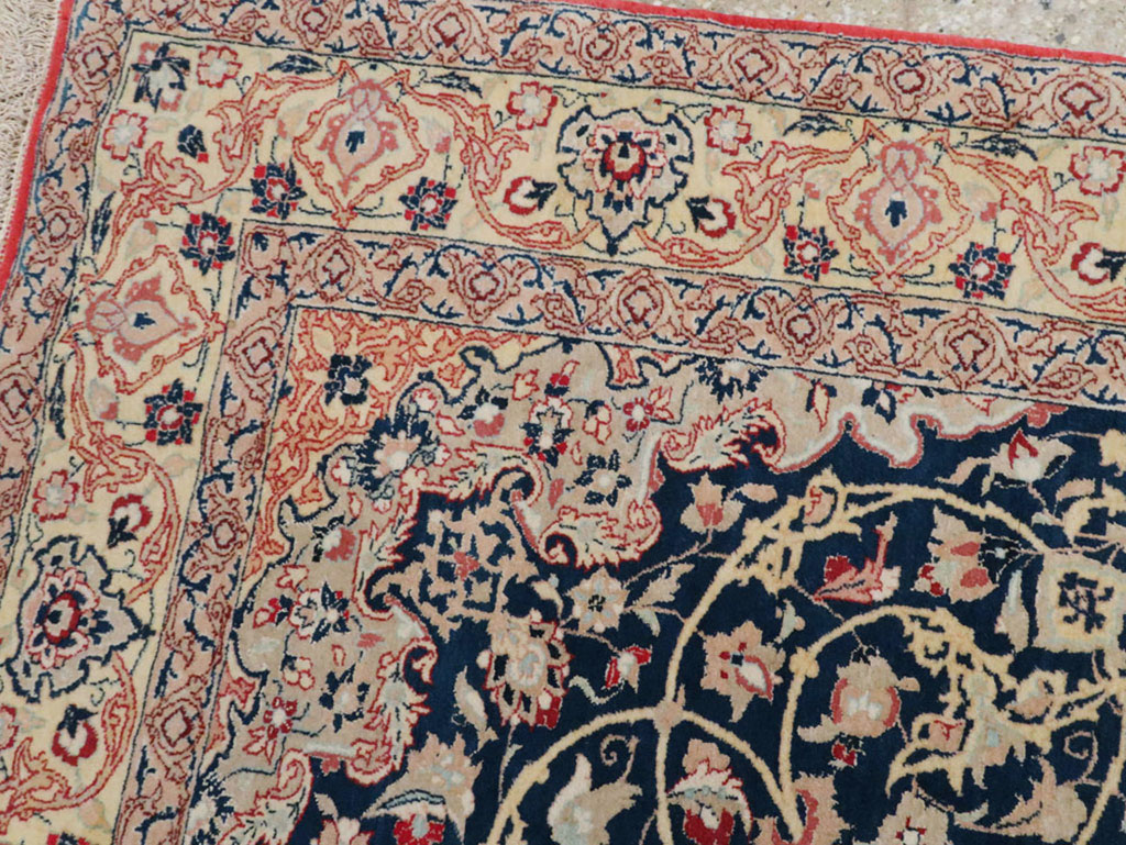 Vintage Persian Nain Rug, No.18527 - Staging