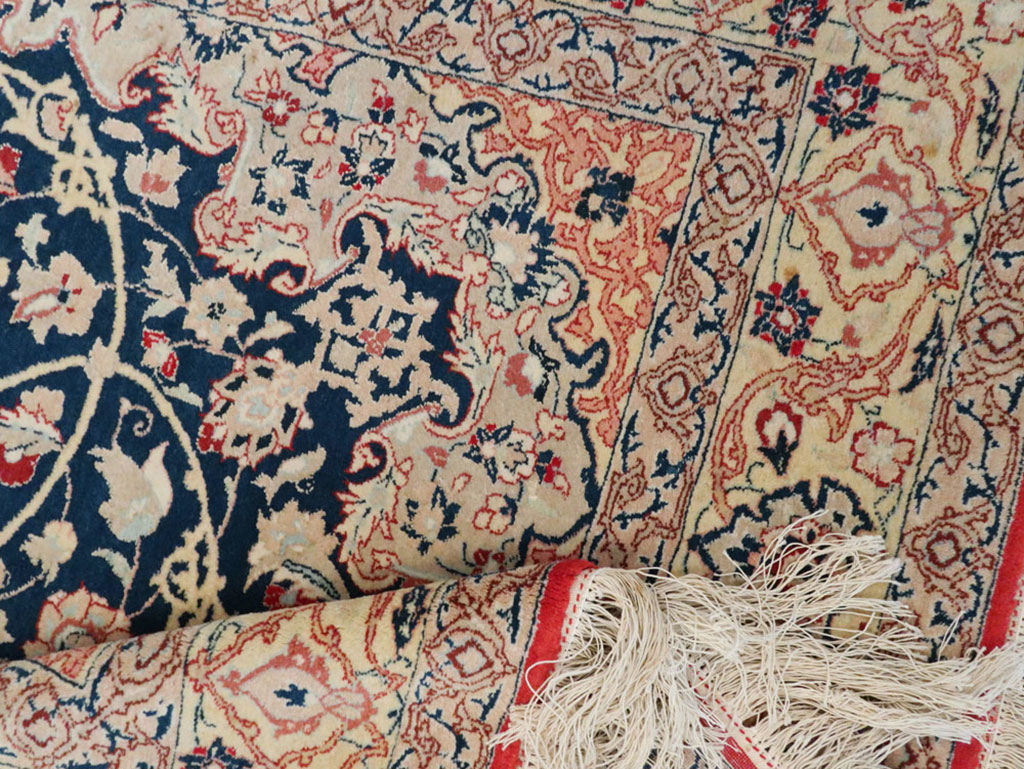 Vintage Persian Nain Rug, No.18527 - Staging