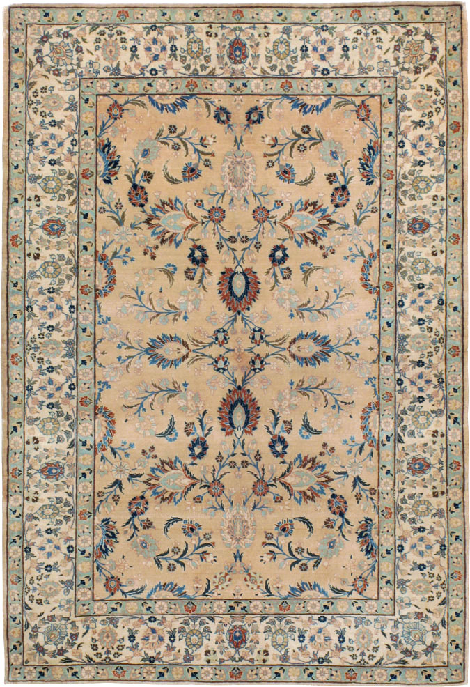 Vintage Persian Tabriz Rug, No.18528 - Staging
