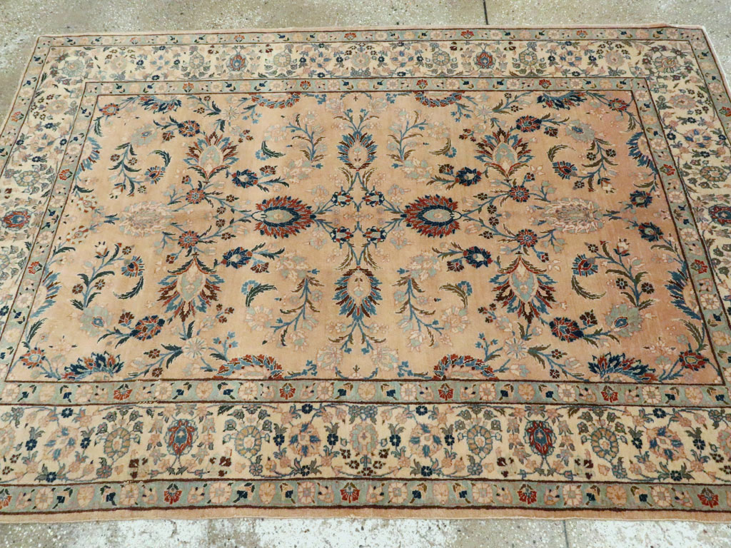 Vintage Persian Tabriz Rug, No.18528 - Staging