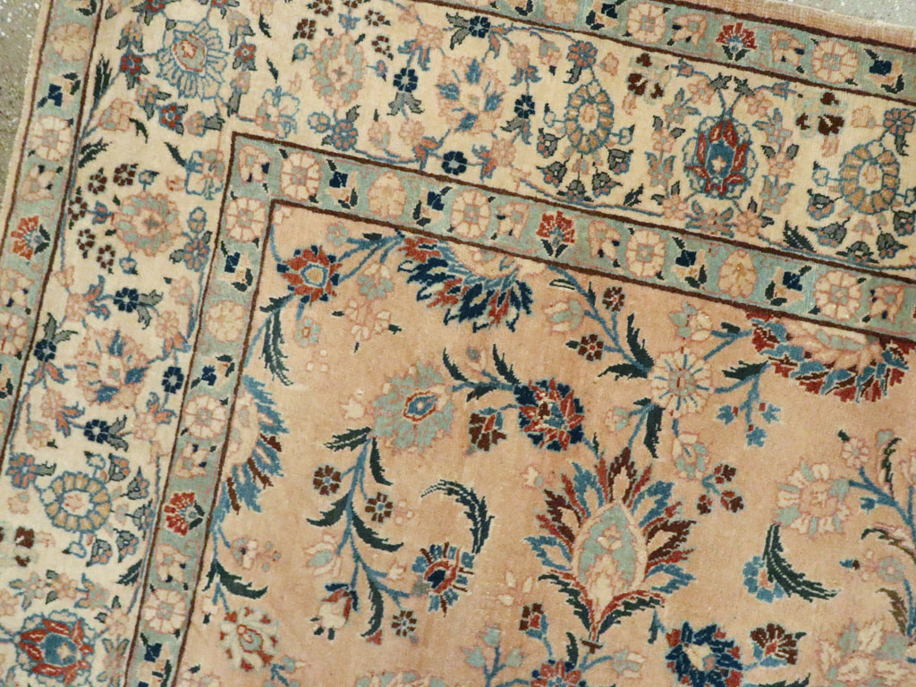 Vintage Persian Tabriz Rug, No.18528 - Staging
