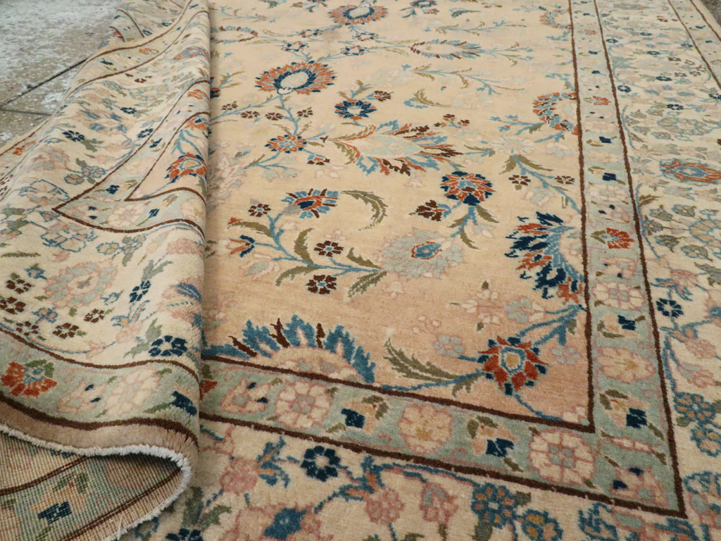 Vintage Persian Tabriz Rug, No.18528 - Staging