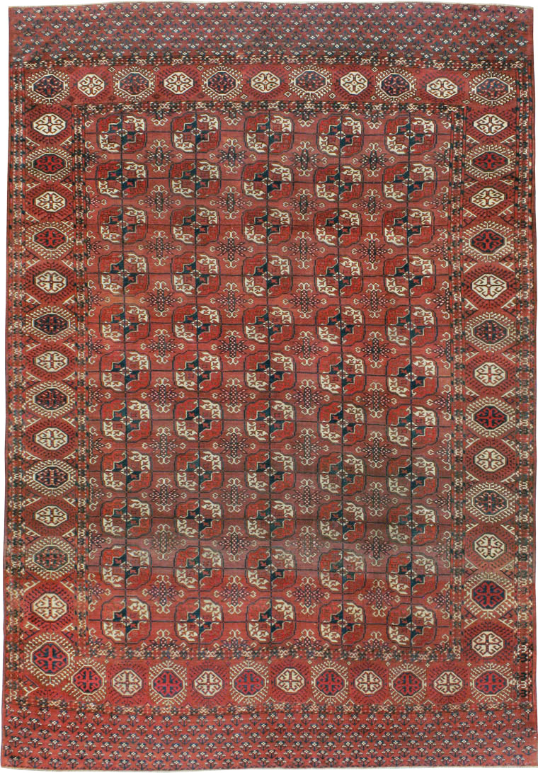 Antique Central Asian Tekke Rug, No.18529 - Staging
