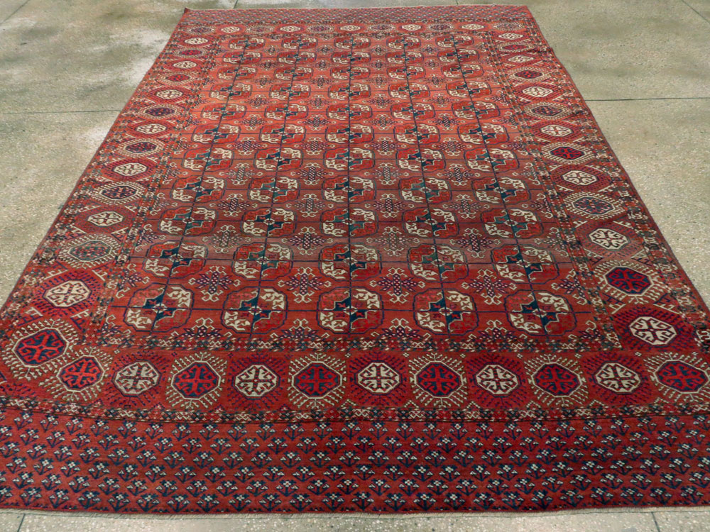 Antique Central Asian Tekke Rug, No.18529 - Staging