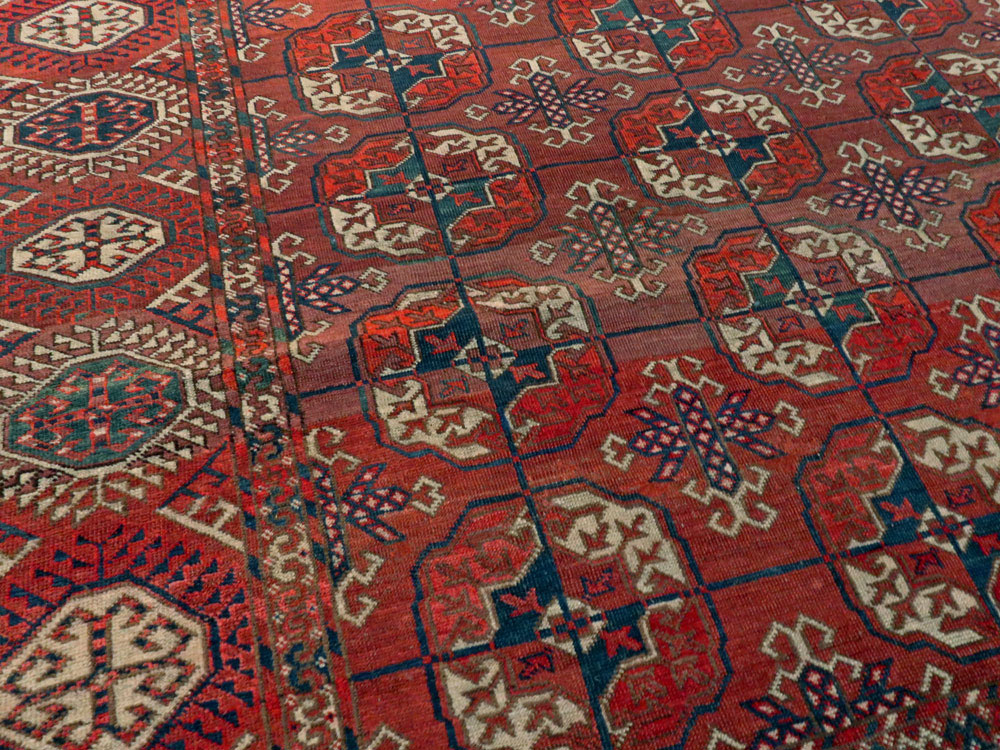 Antique Central Asian Tekke Rug, No.18529 - Staging
