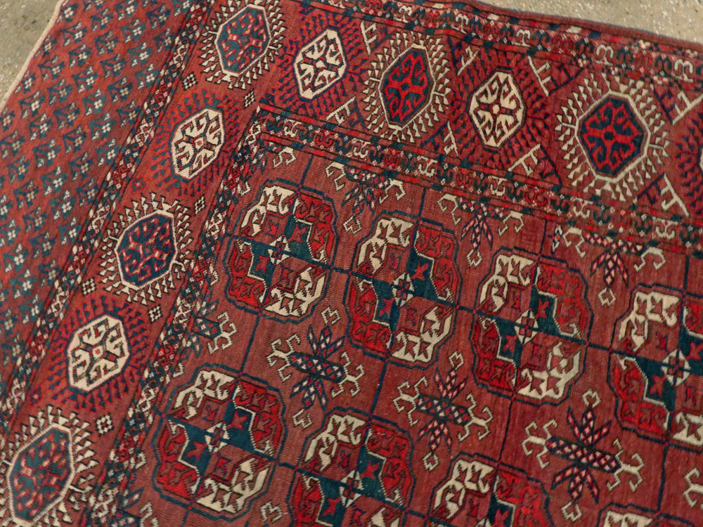Antique Central Asian Tekke Rug, No.18529 - Staging
