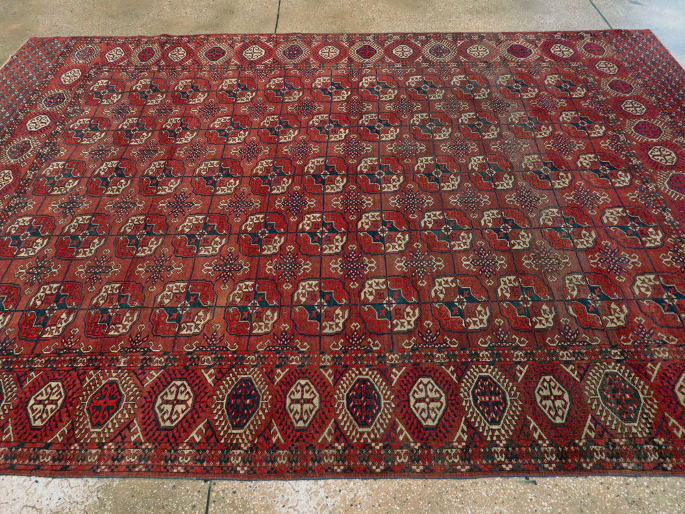 Antique Central Asian Tekke Rug, No.18529 - Staging