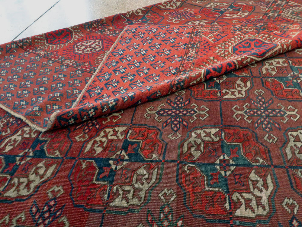 Antique Central Asian Tekke Rug, No.18529 - Staging