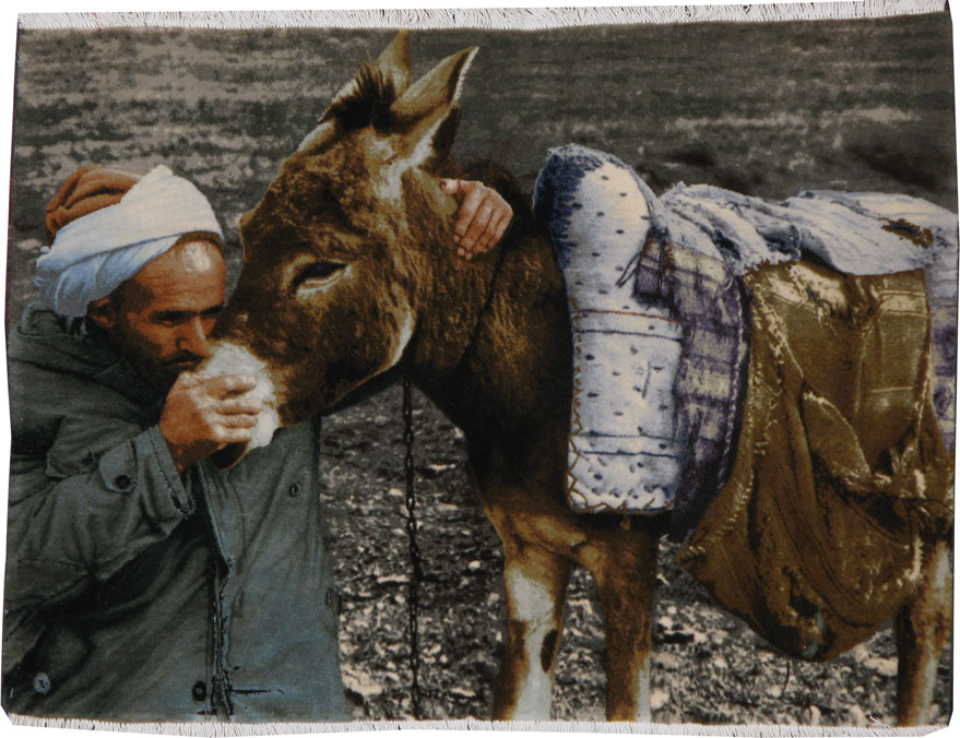 Vintage Persian Tabriz Pictorial Rug, No.18540 - Staging