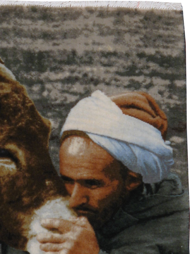 Vintage Persian Tabriz Pictorial Rug, No.18540 - Staging