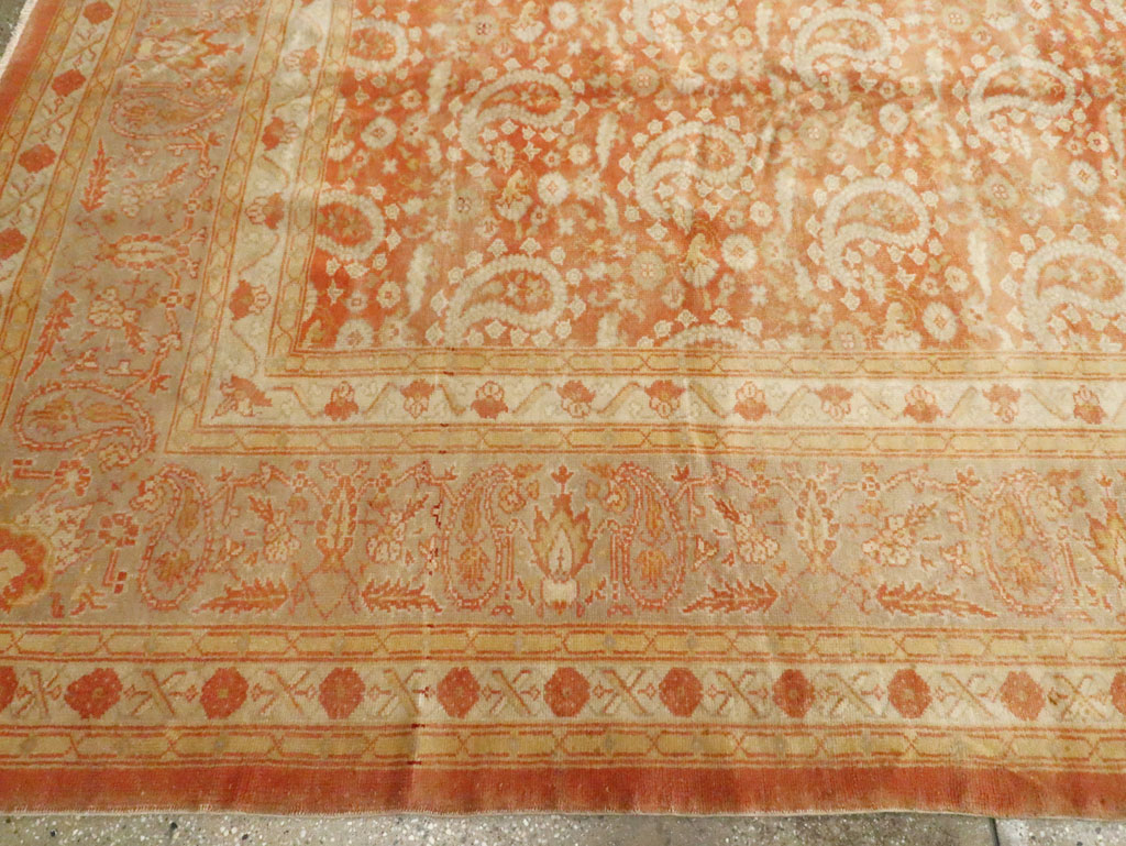 Antique Turkish Oushak Carpet, No.18569 - Staging