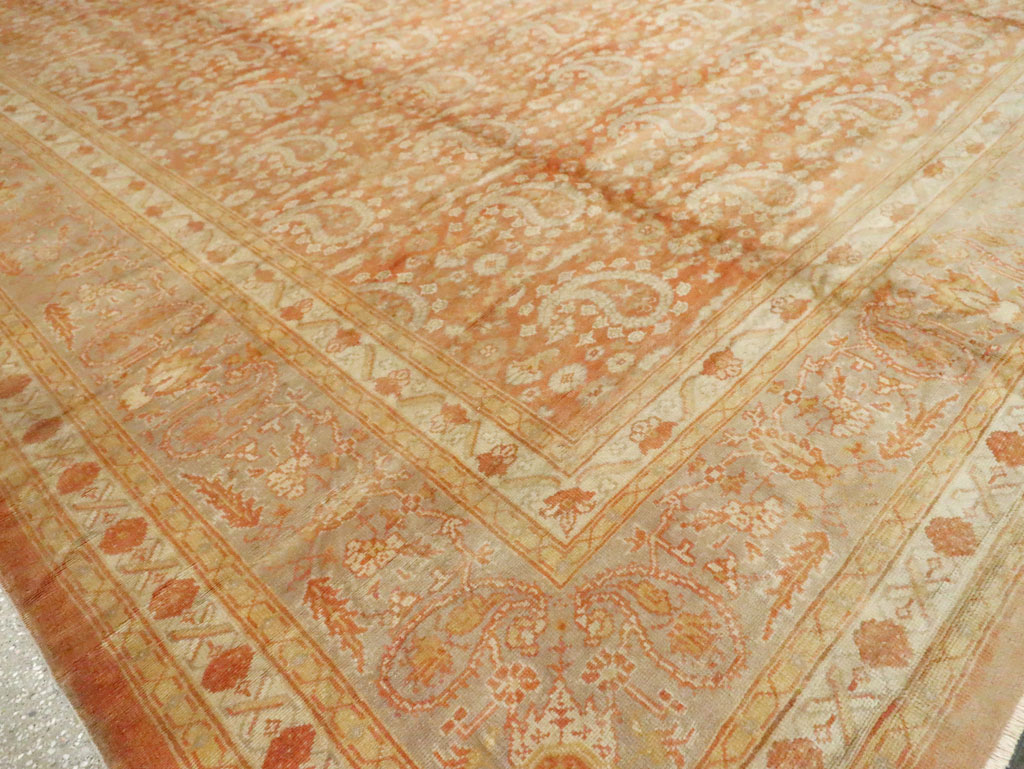 Antique Turkish Oushak Carpet, No.18569 - Staging