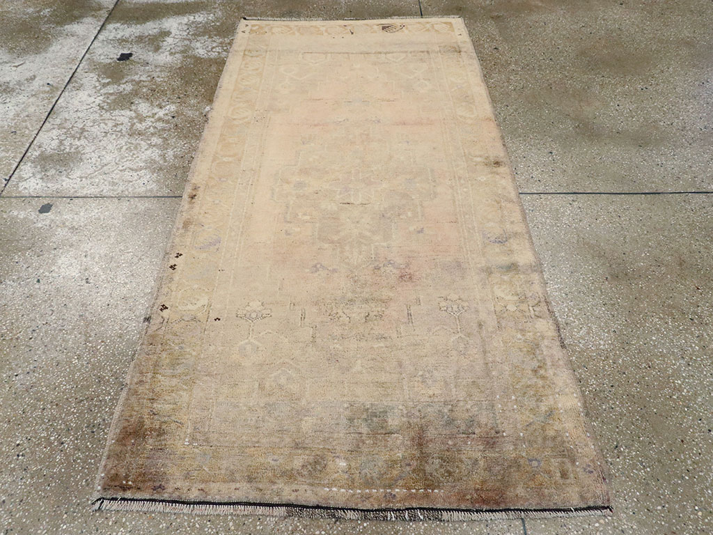 Antique Turkish Oushak Rug, No.18599 - Staging