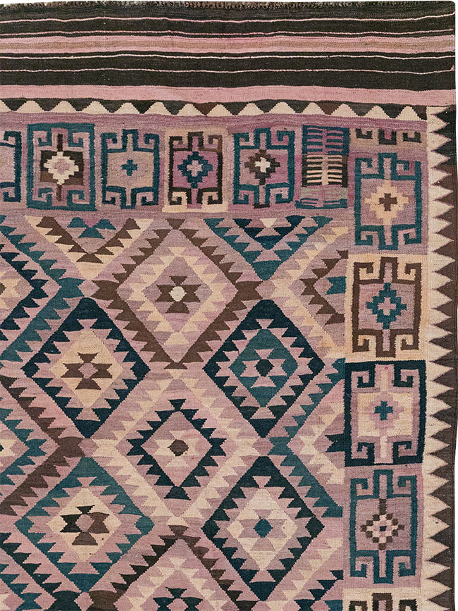 Vintage Afghan Flatweave Kilim Large Carpet, No.18645 - Staging
