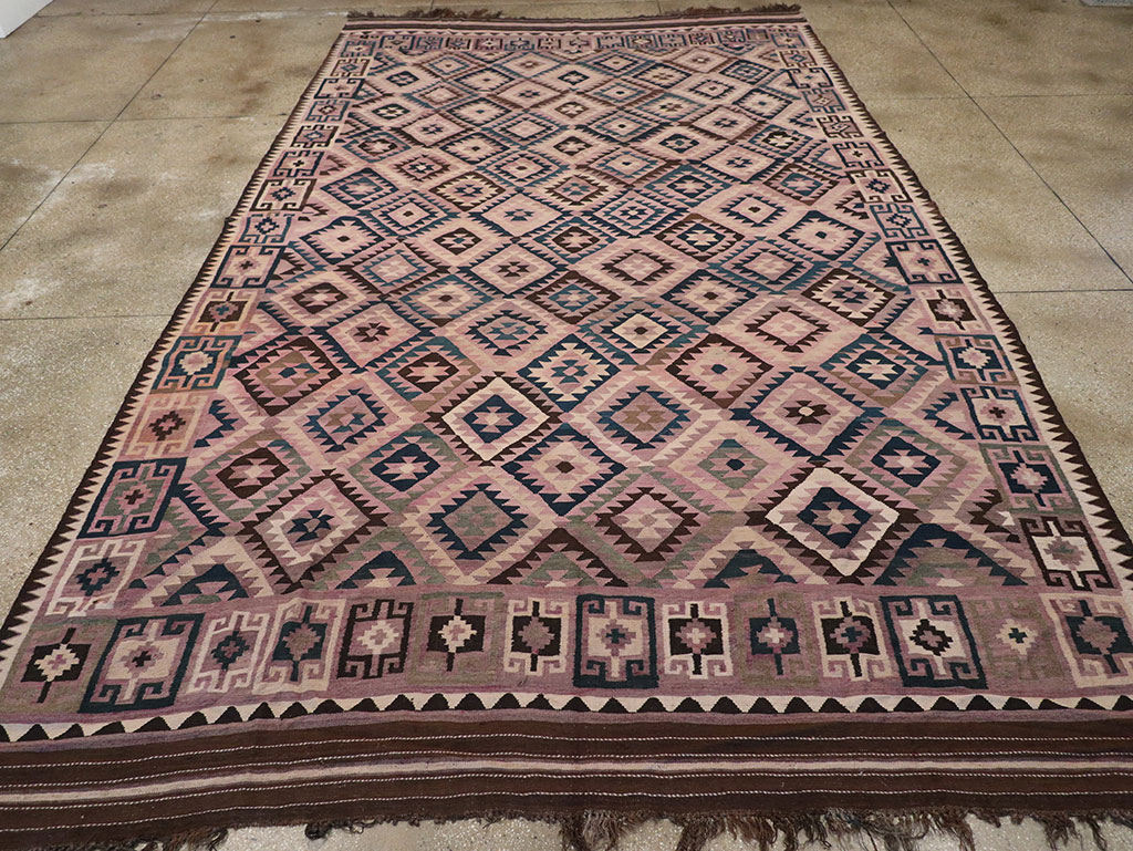 Vintage Afghan Flatweave Kilim Large Carpet, No.18645 - Staging
