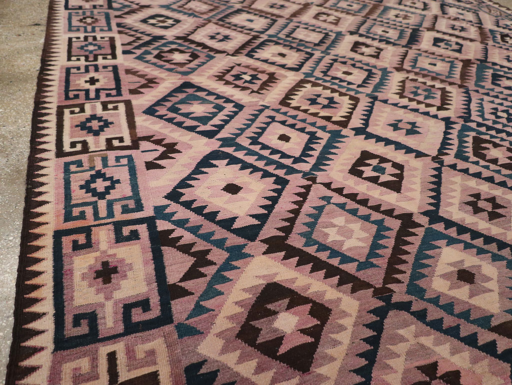 Vintage Afghan Flatweave Kilim Large Carpet, No.18645 - Staging