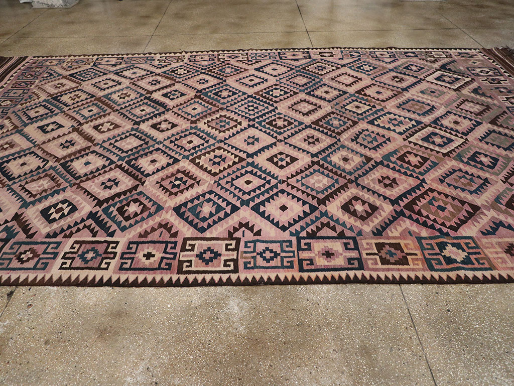 Vintage Afghan Flatweave Kilim Large Carpet, No.18645 - Staging