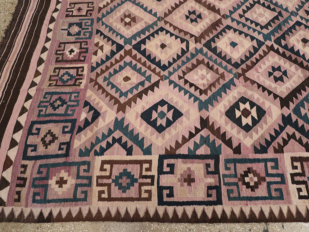 Vintage Afghan Flatweave Kilim Large Carpet, No.18645 - Staging