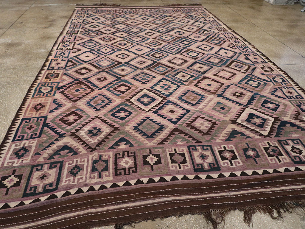Vintage Afghan Flatweave Kilim Large Carpet, No.18645 - Staging