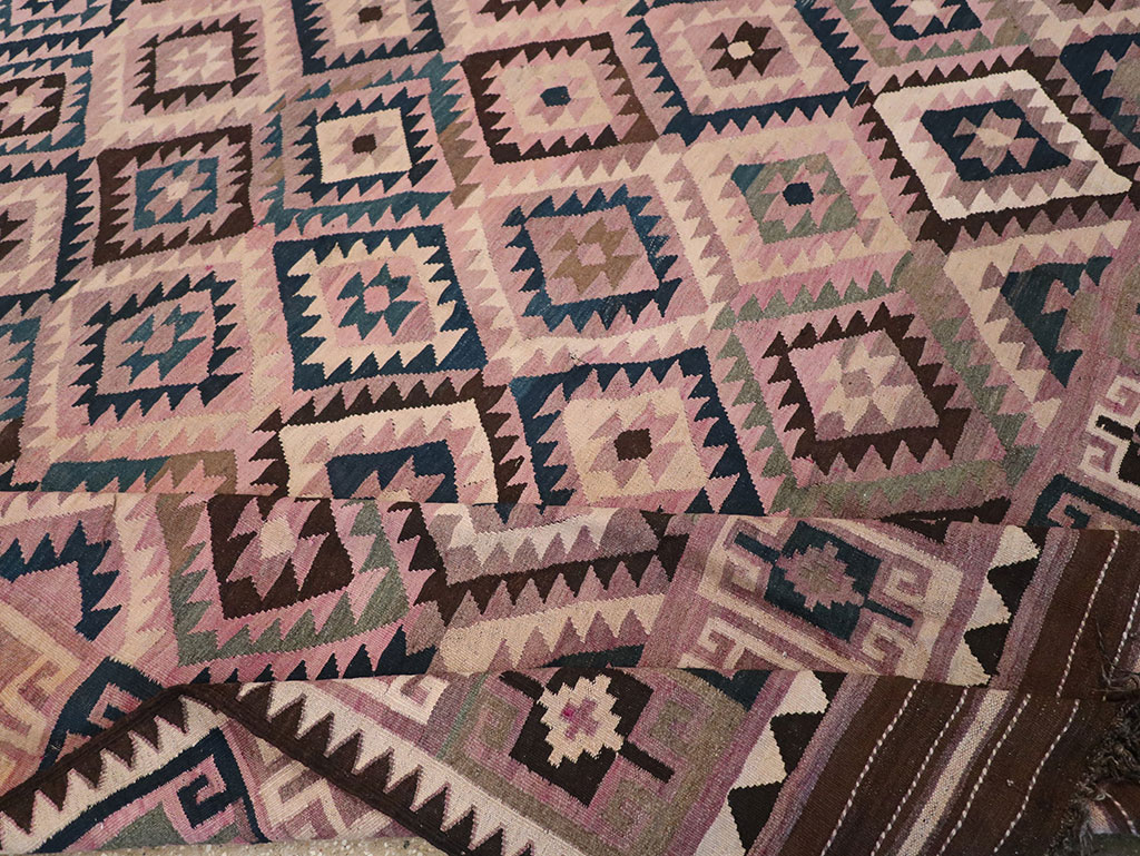 Vintage Afghan Flatweave Kilim Large Carpet, No.18645 - Staging