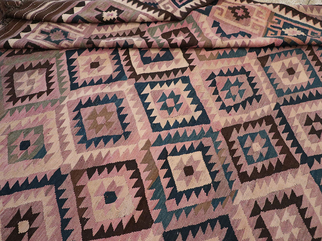 Vintage Afghan Flatweave Kilim Large Carpet, No.18645 - Staging