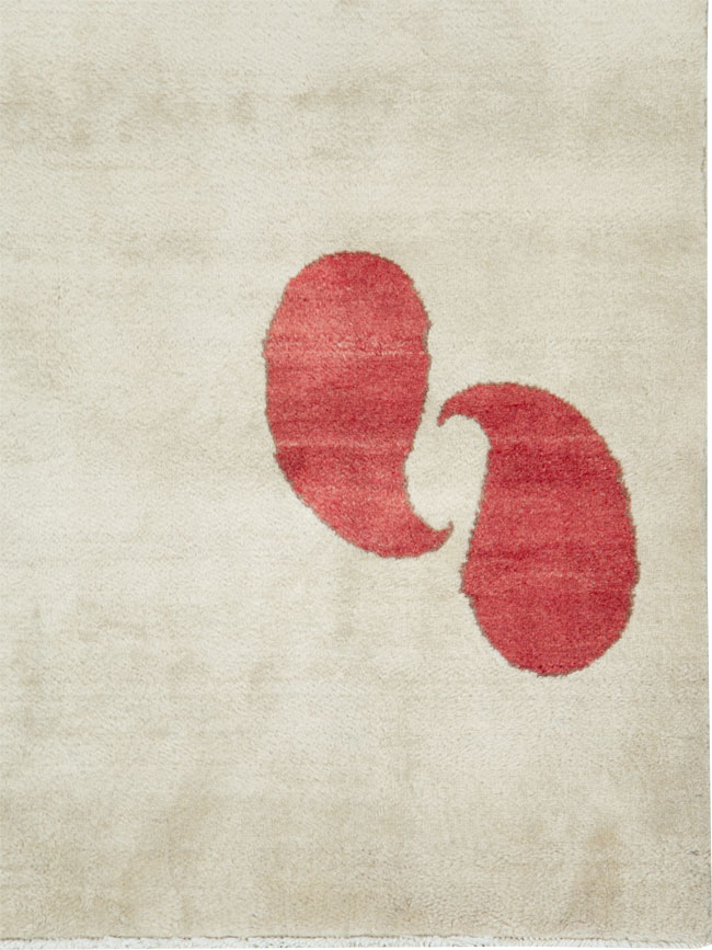 Vintage Persian Mashad Deco Style Rug (Pair: 1 of 2), No.18666 - Staging