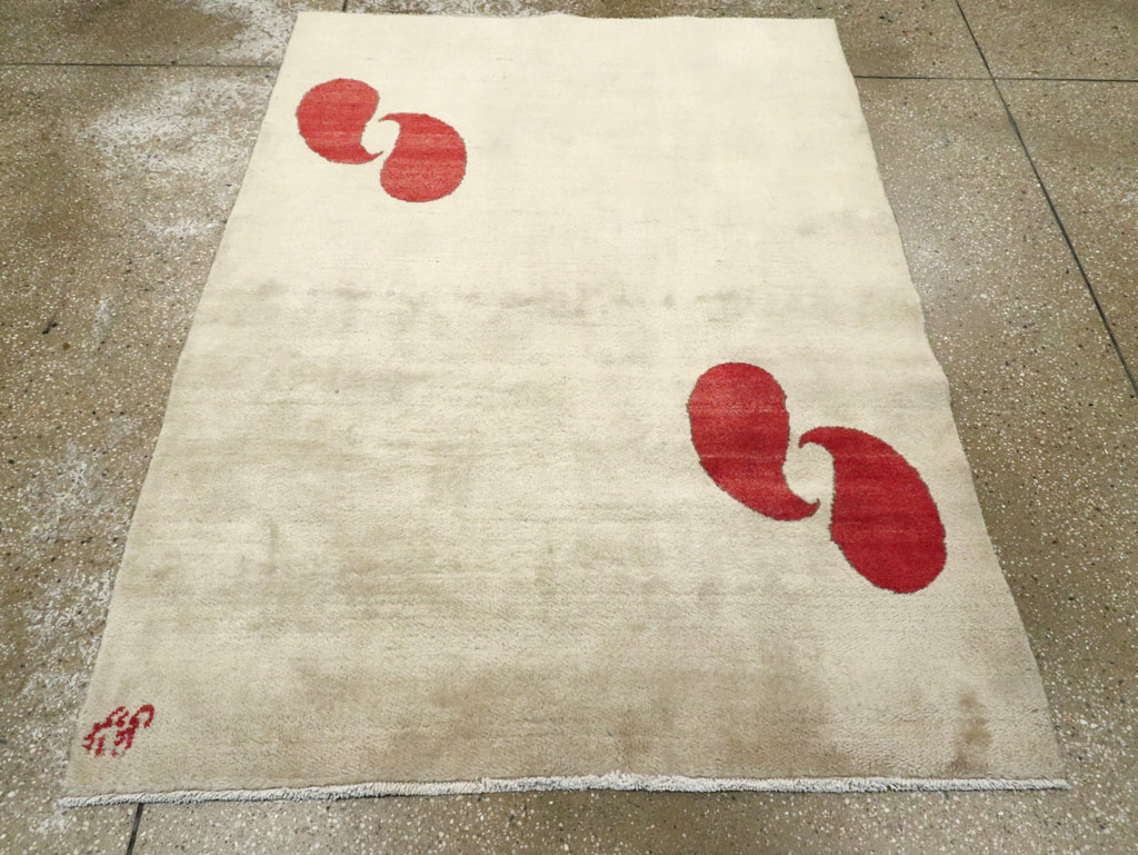 Vintage Persian Mashad Deco Style Rug (Pair: 1 of 2), No.18666 - Staging