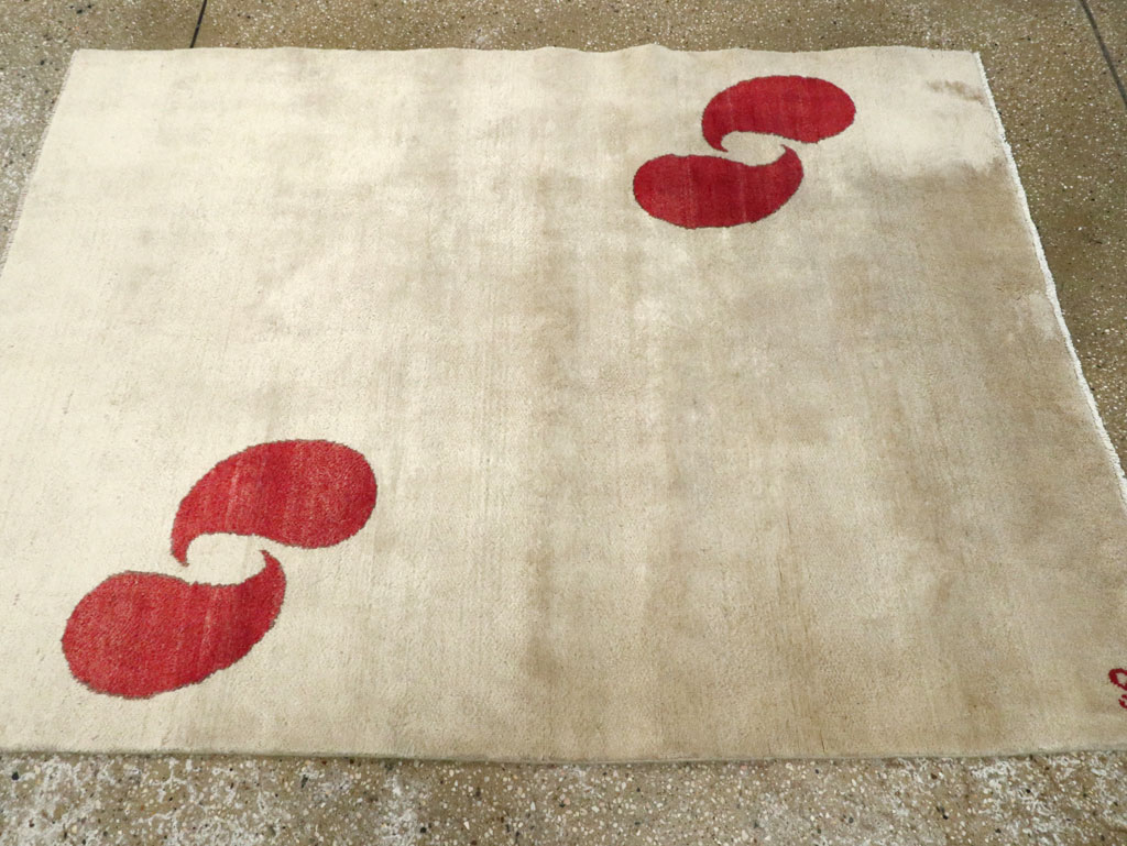 Vintage Persian Mashad Deco Style Rug (Pair: 1 of 2), No.18666 - Staging