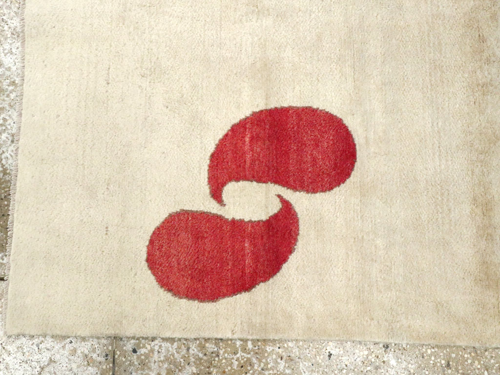 Vintage Persian Mashad Deco Style Rug (Pair: 1 of 2), No.18666 - Staging