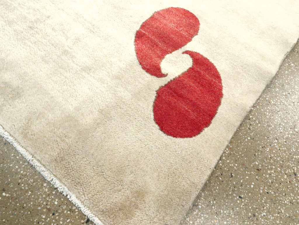 Vintage Persian Mashad Deco Style Rug (Pair: 1 of 2), No.18666 - Staging