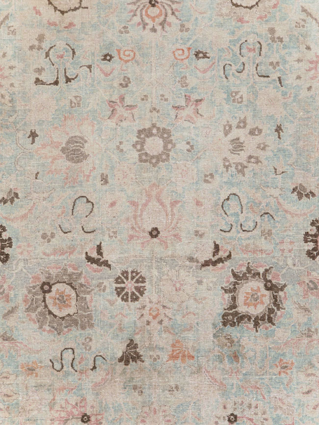 Antique Persian Tabriz Room Size Carpet, No.18667 - Staging