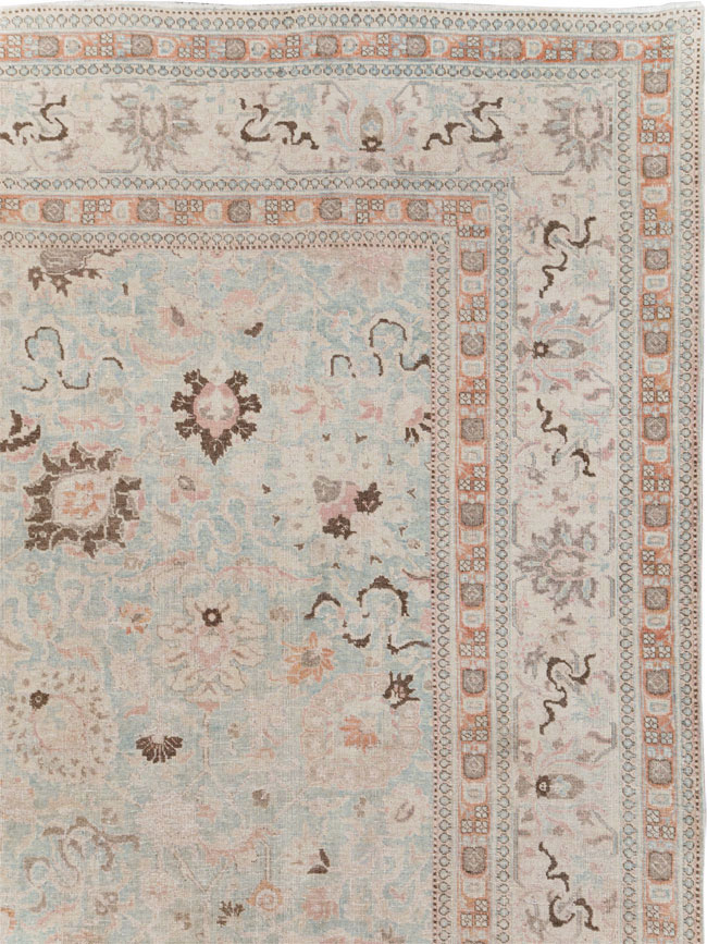 Antique Persian Tabriz Room Size Carpet, No.18667 - Staging