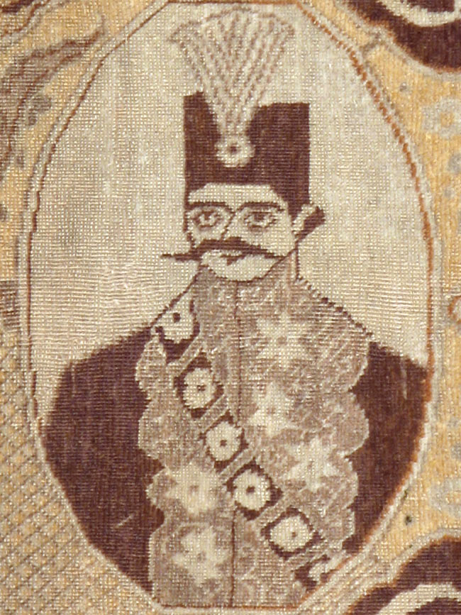 Antique Persian Tabriz Pictorial Rug, No.18682 - Staging