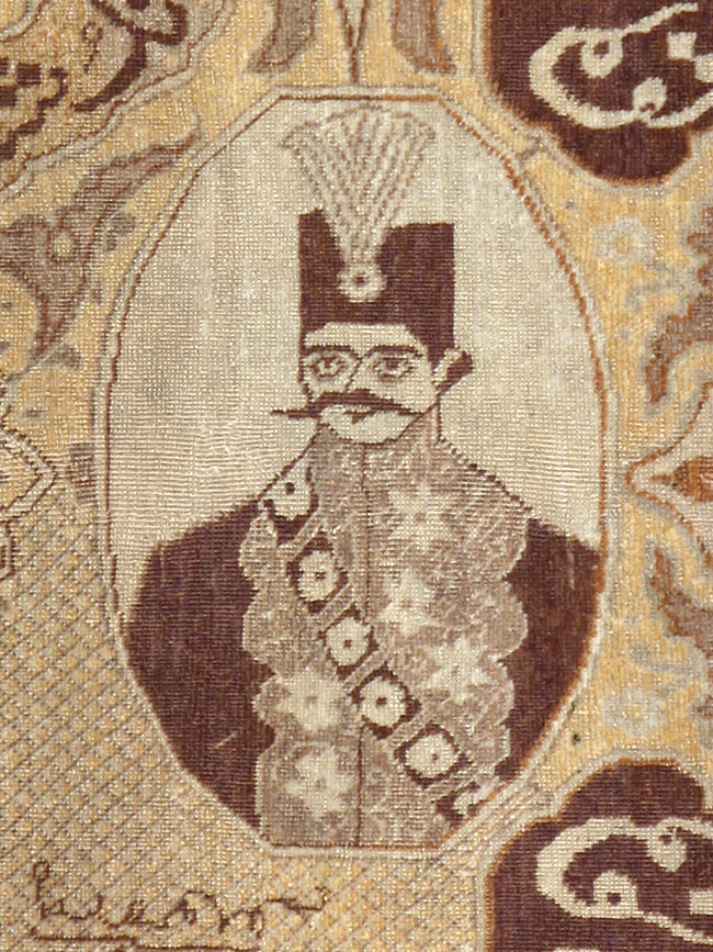 Antique Persian Tabriz Pictorial Rug, No.18682 - Staging