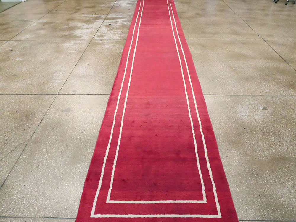 Vintage Persian Mashad Modernist Runner, No.18686 - Staging