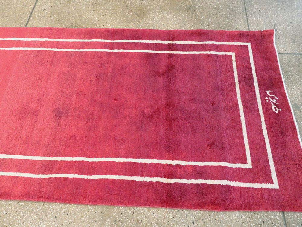 Vintage Persian Mashad Modernist Runner, No.18686 - Staging
