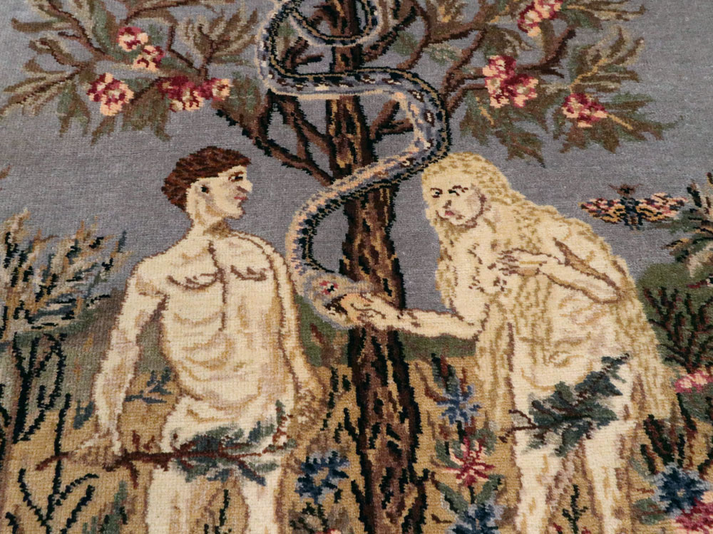 Vintage Turkish Sivas Pictorial Rug, No.18696 - Staging