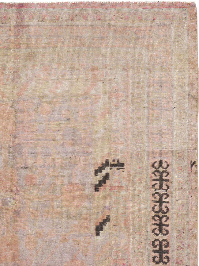 Vintage East Turkestan Khotan Rug, No.18718 - Staging