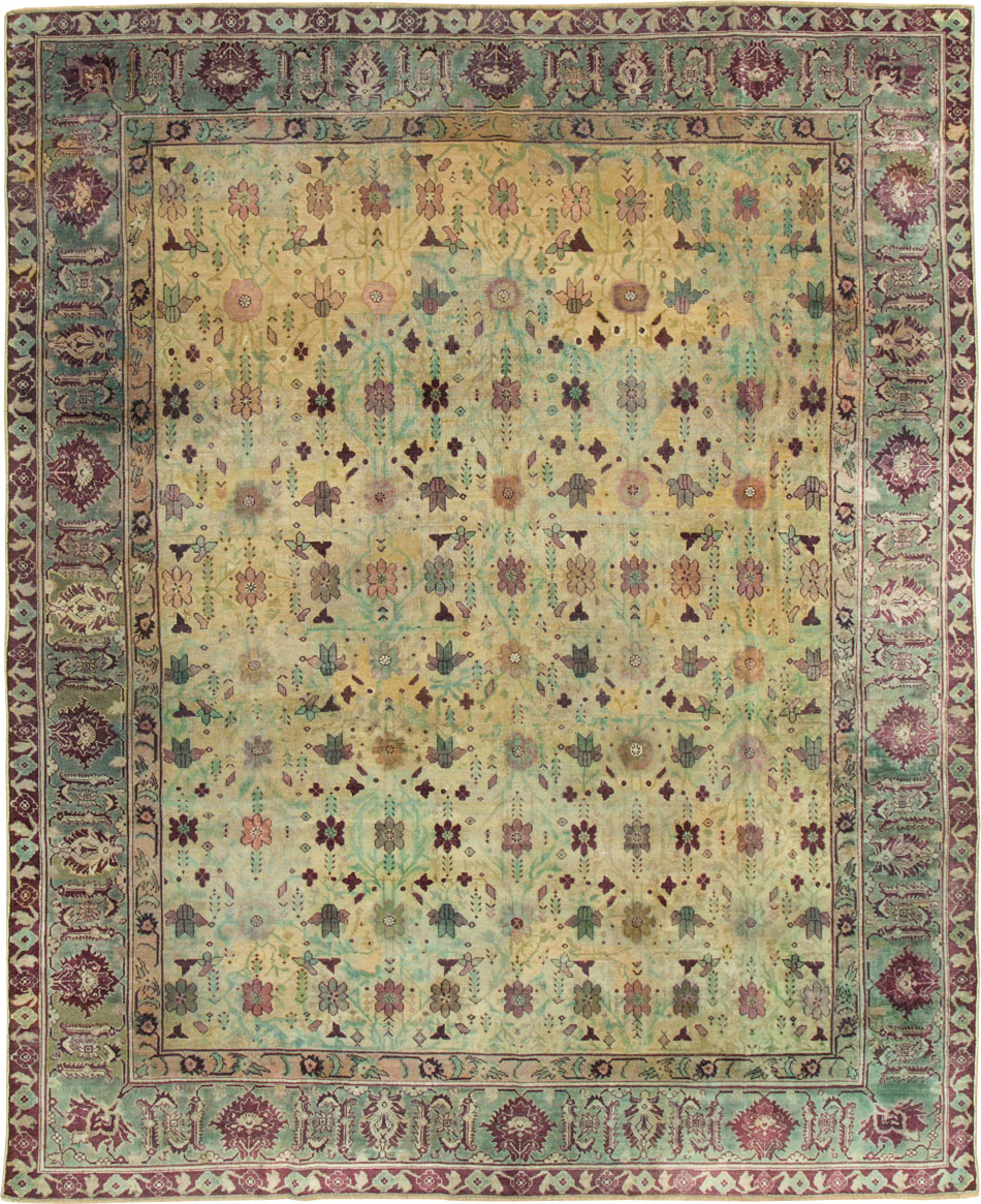 Antique Indian Agra Square Carpet, No.18730 - Staging