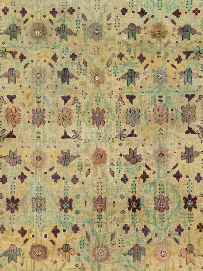 Antique Indian Agra Square Carpet, No.18730 - Staging