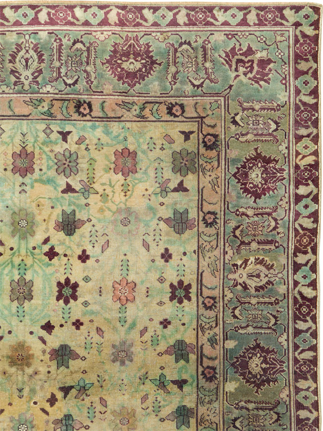 Antique Indian Agra Square Carpet, No.18730 - Staging
