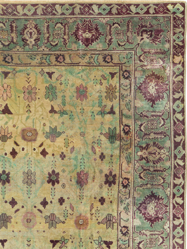 Antique Indian Agra Square Carpet, No.18730 - Staging