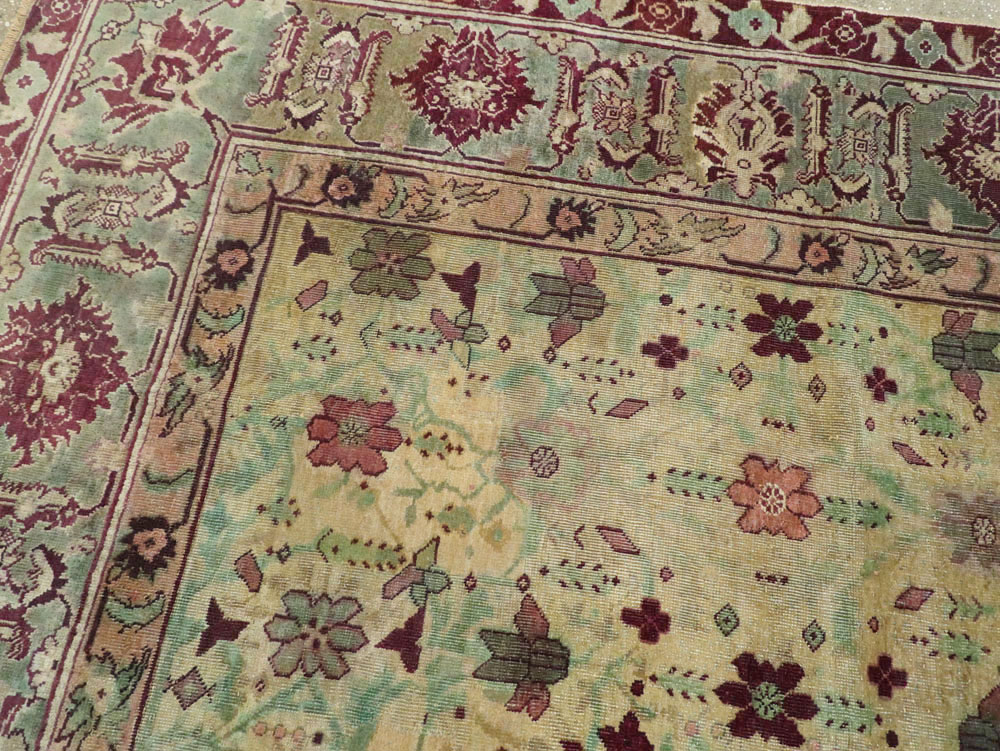 Antique Indian Agra Square Carpet, No.18730 - Staging