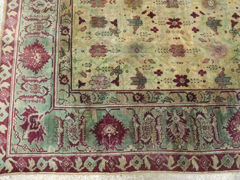Antique Indian Agra Square Carpet, No.18730 - Staging