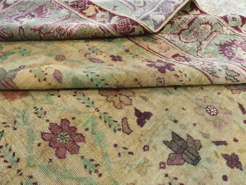 Antique Indian Agra Square Carpet, No.18730 - Staging