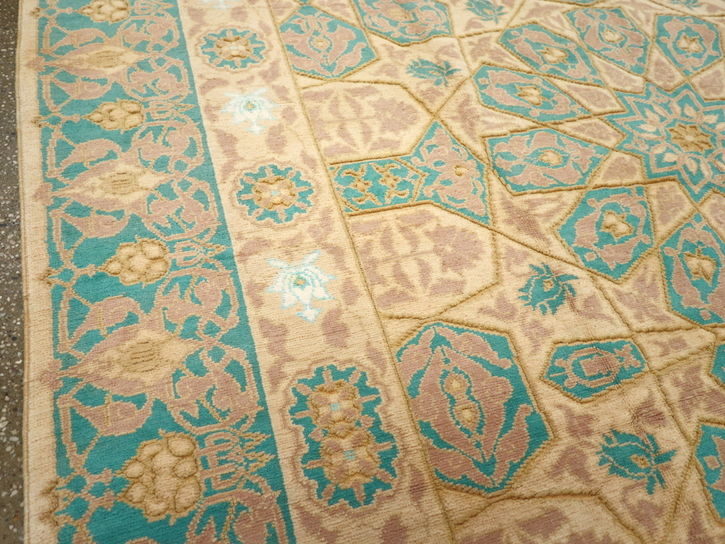 Antique Indian Cotton Agra Carpet, No.18741 - Staging